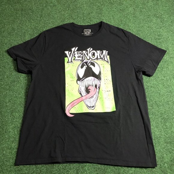 Marvel Venom Spider-Man Comic Men’s Black T-Shirt Size 2XL XXL 100% Cotton EUC - Picture 2 of 5